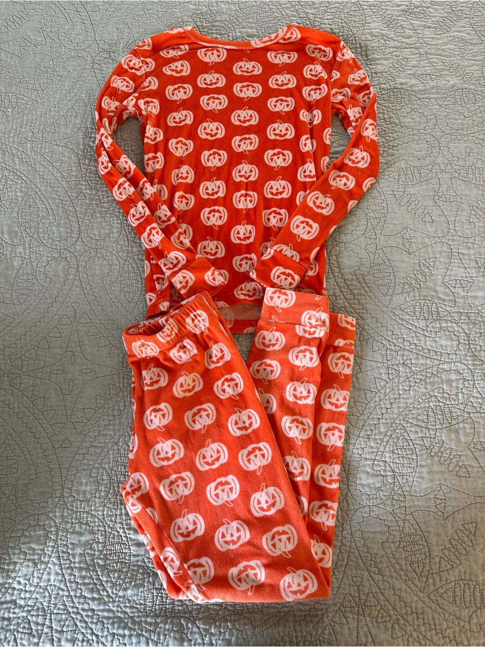 Cat & Jack Boys Jack O Lantern Pumpkin Pajamas Size 12
